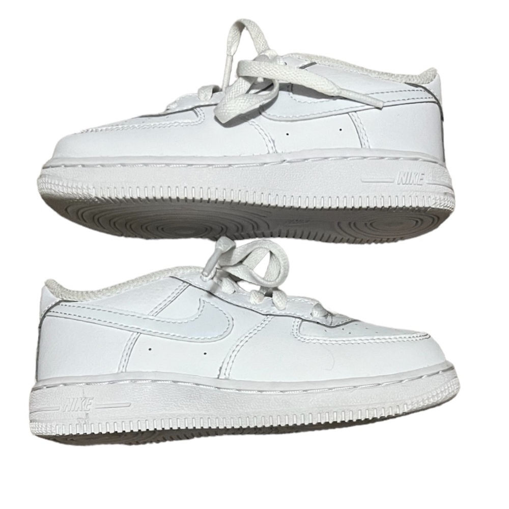 Nike Air Force 1 White With Iridescent Nike Check Toddler Size 10c